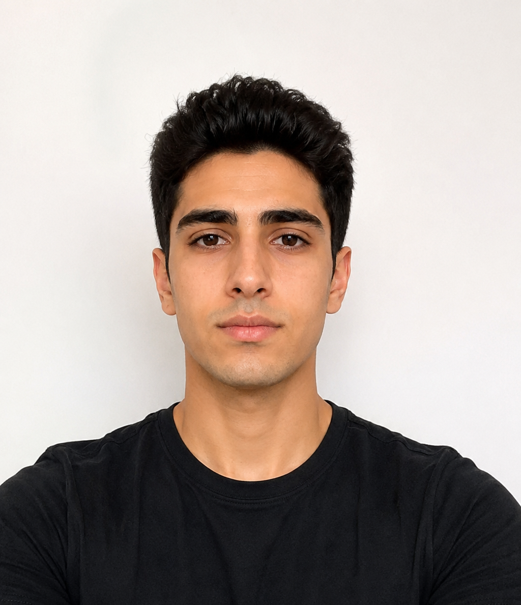 Passport photo on screen